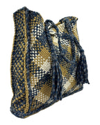Soft Tote | Hand Carry | Blue Beige Black
