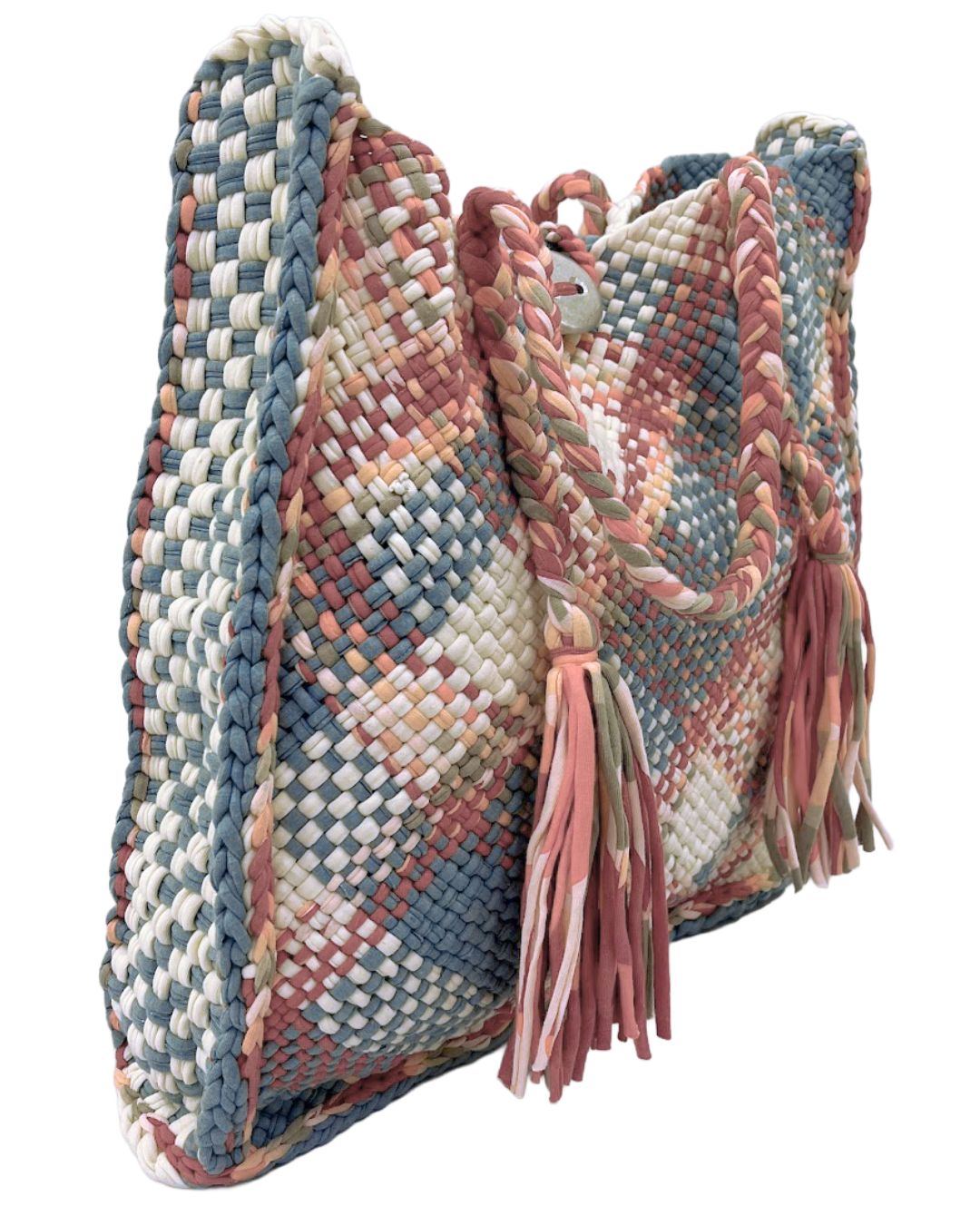 Image of Soft Tote | Hand Carry | Blue, Maroon, Off White