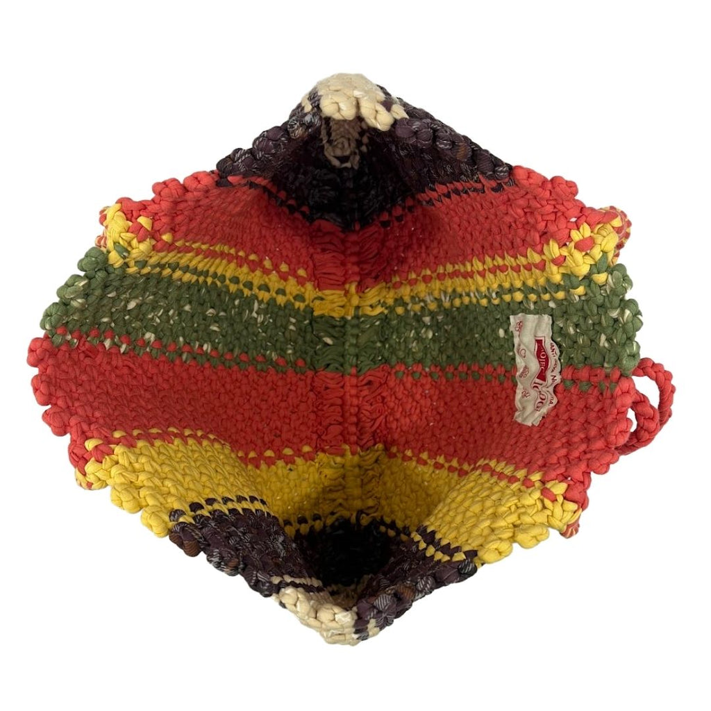 Macrame Tote-Medium | Coral, Green, Yellow, Purple