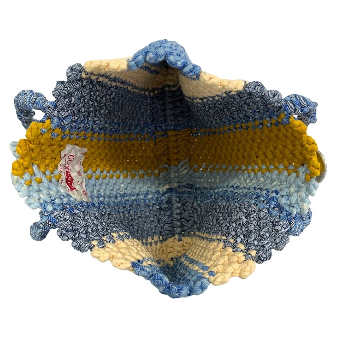 Image of Macrame Tote-Medium | Blues, Yellow, Off White