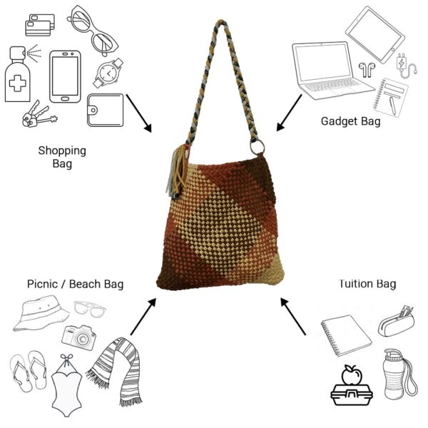 Image of Shoulder Tote Bags Brown Beige Chocolate Green Color Premium Collection | Shoulder carry