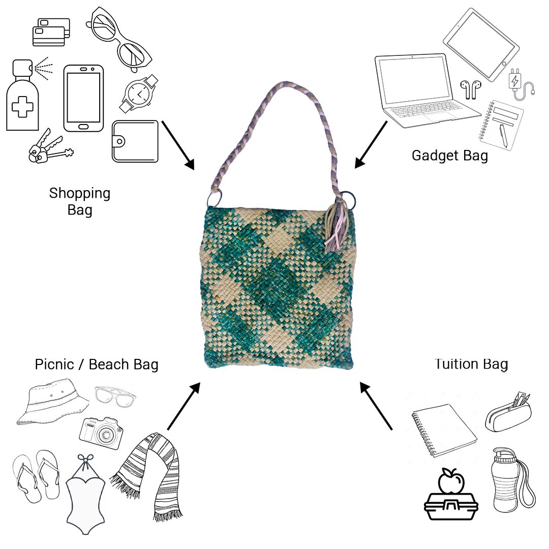 Image of Shoulder Tote Bags Green Beige Color Premium Collection Shoulder carry