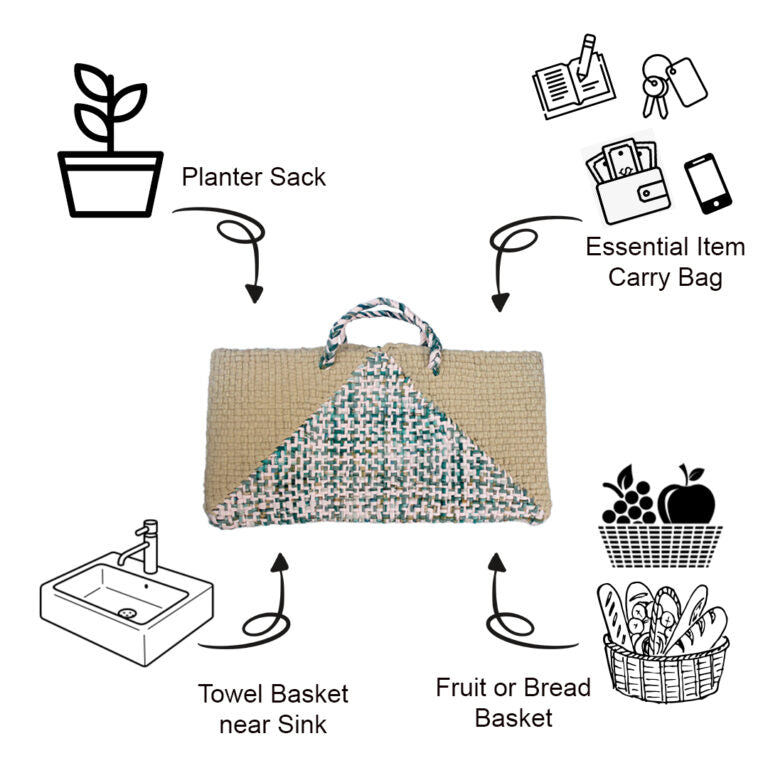 Image of Clutch bag | Planter bag | Size: large | Beige, Green, Pink