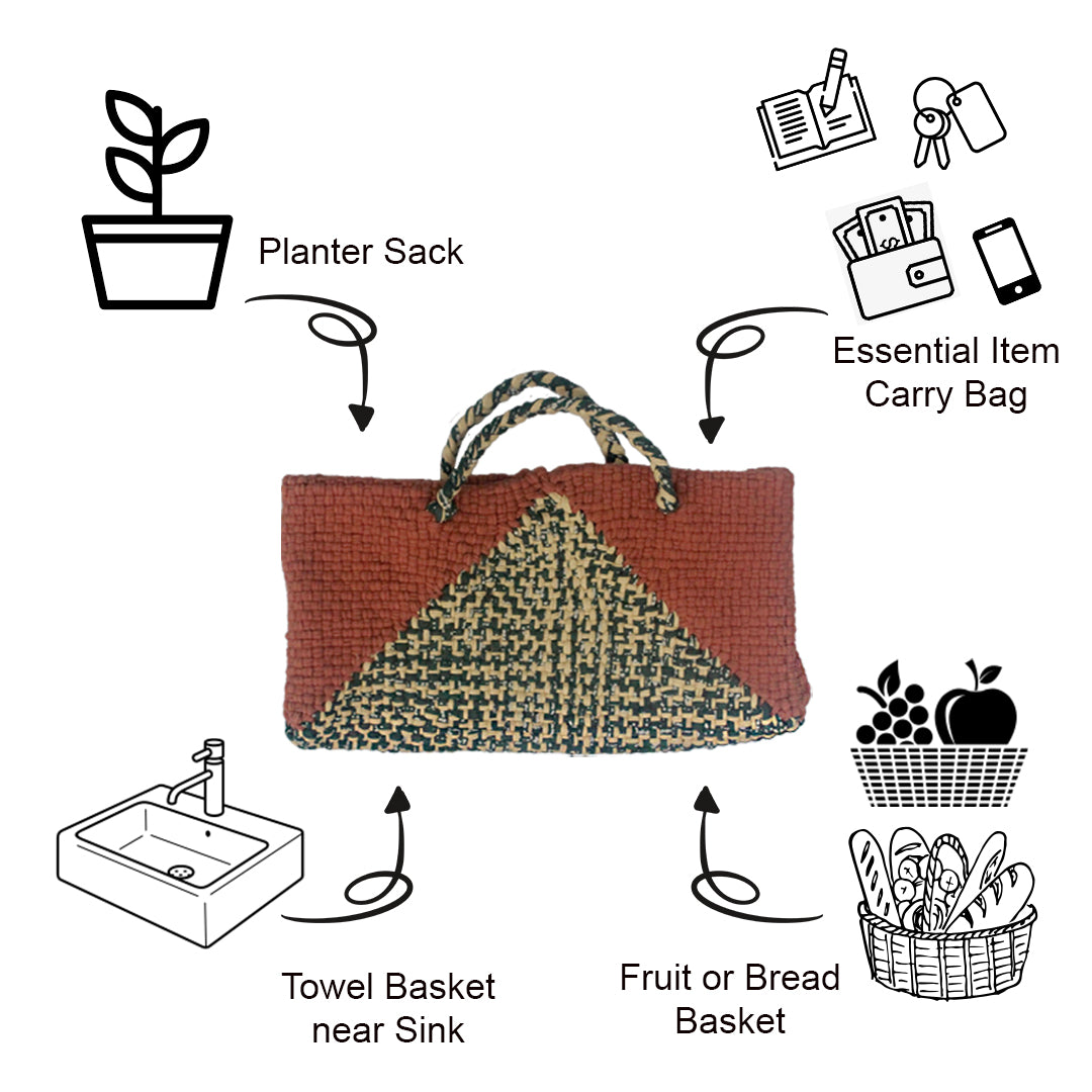 Image of Clutch bag | Planter bag | Size: large | Brown, Green, Beige