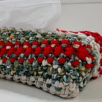 Tissue Box Cover Red Green Grey