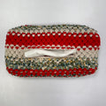 Tissue Box Cover Red Green Grey