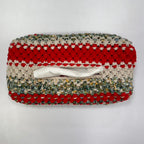 Tissue Box Cover Red Green Grey
