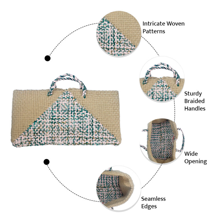 Image of Clutch bag | Planter bag | Size: large | Beige, Green, Pink