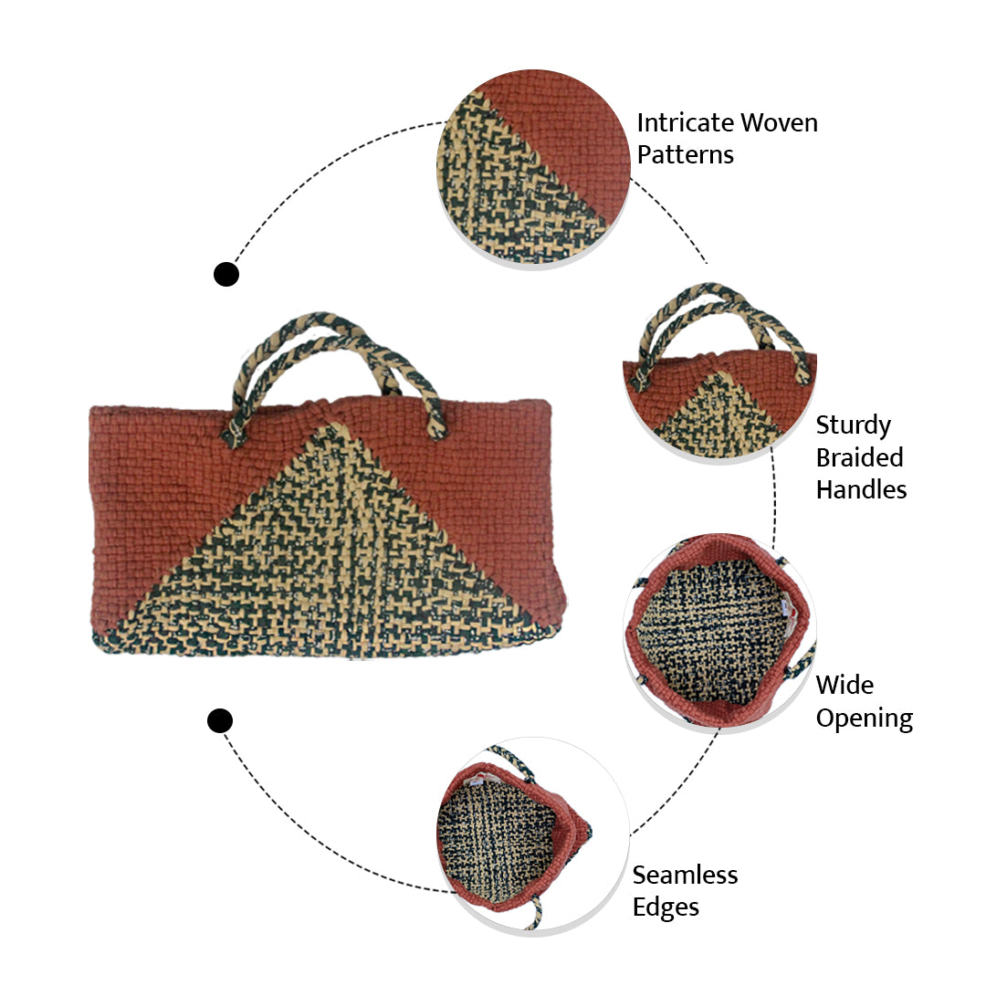 Image of Clutch bag | Planter bag | Size: large | Brown, Green, Beige