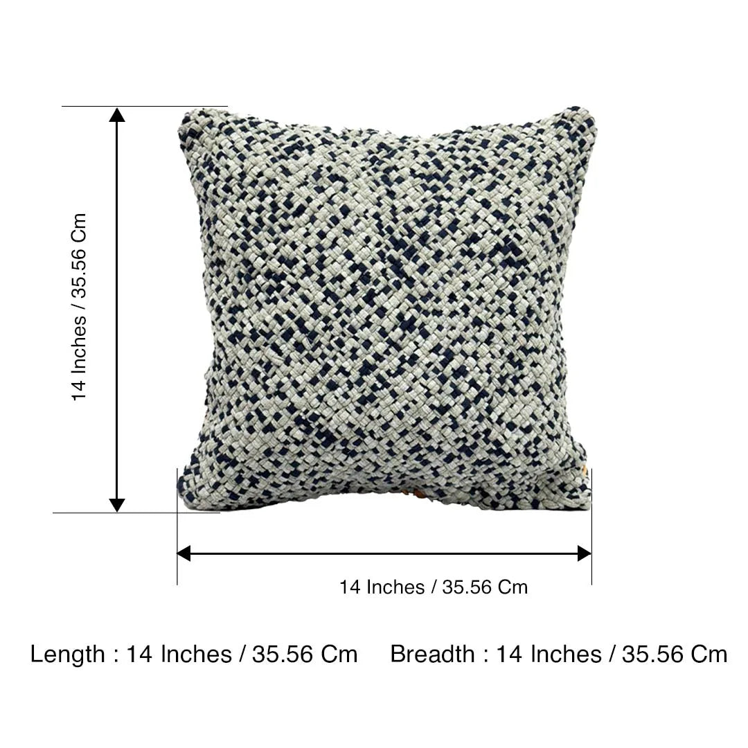 Image of Square Cushion Cover Navy Grey