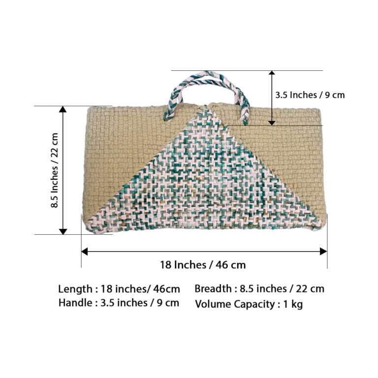 Image of Clutch bag | Planter bag | Size: large | Beige, Green, Pink