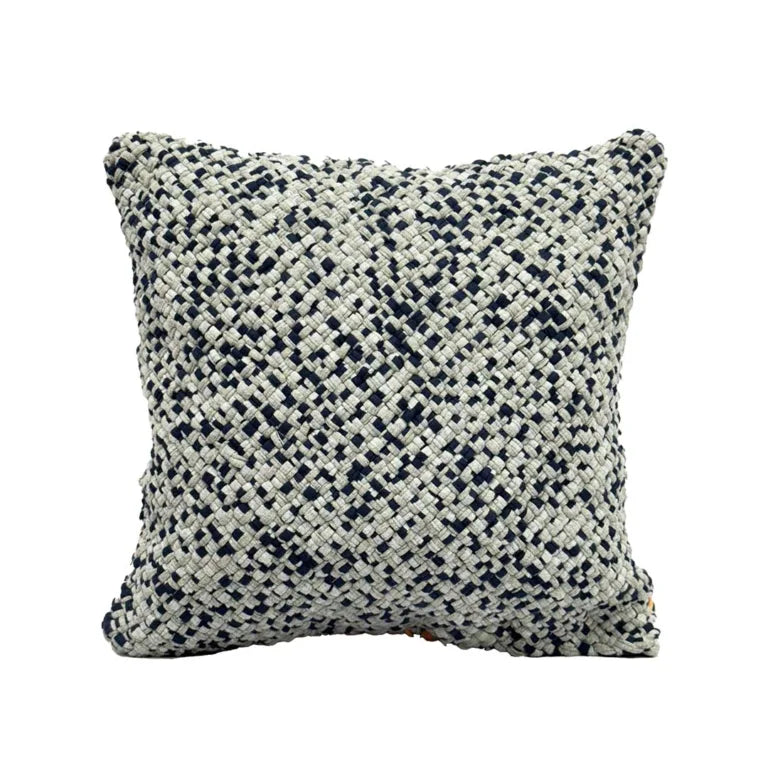 Image of Square Cushion Cover Navy Grey