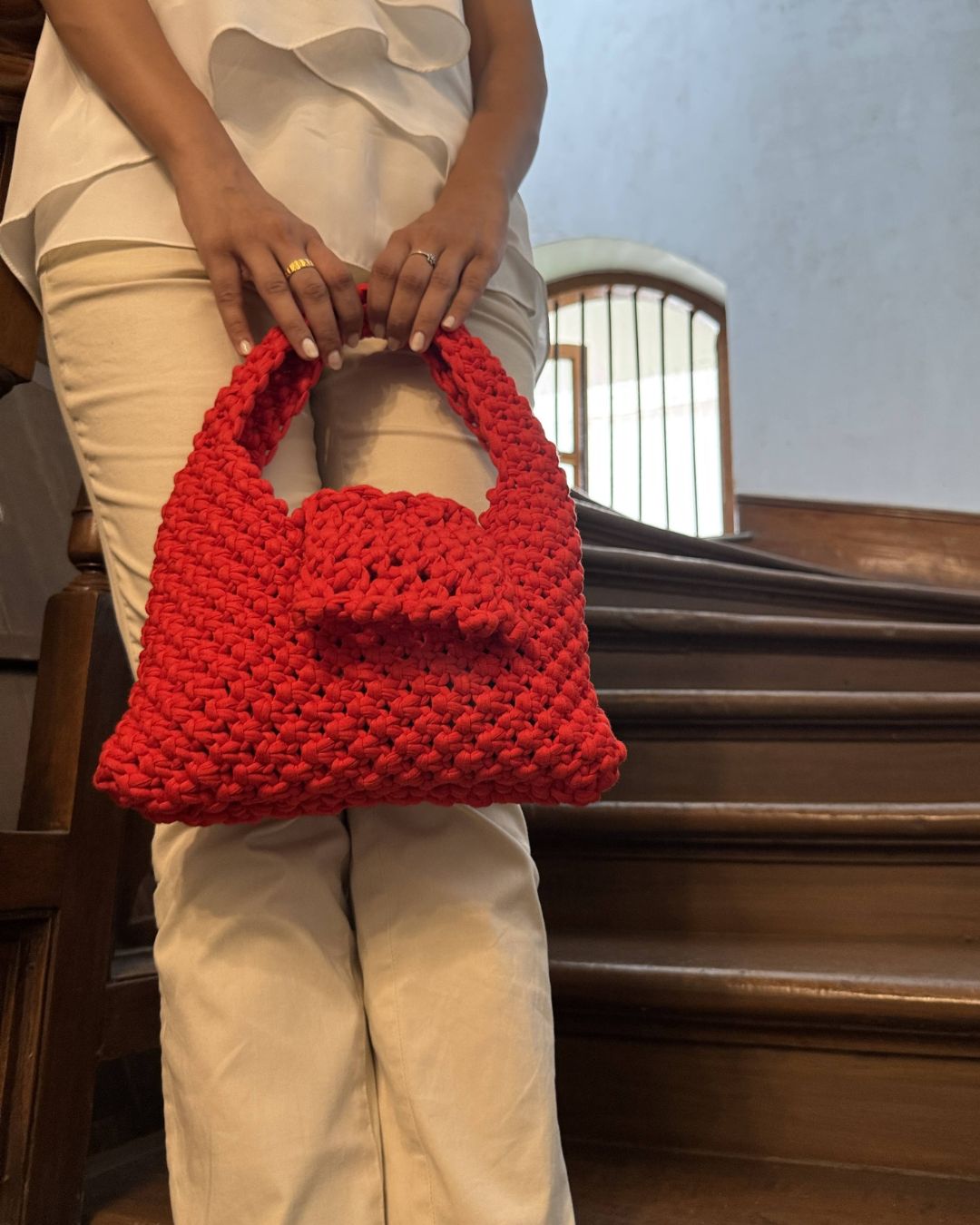 Image of Red Trellis Bag