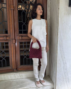 Burgundy Trellis Bag