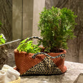 Clutch bag | Planter bag | Size: large | Brown, Green, Beige