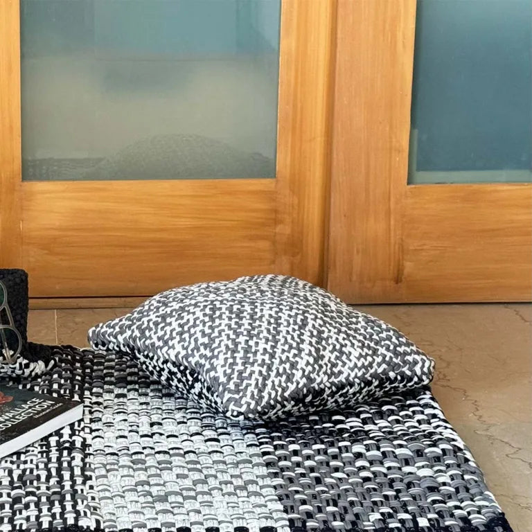 Image of Square Cushion Cover Silver Grey