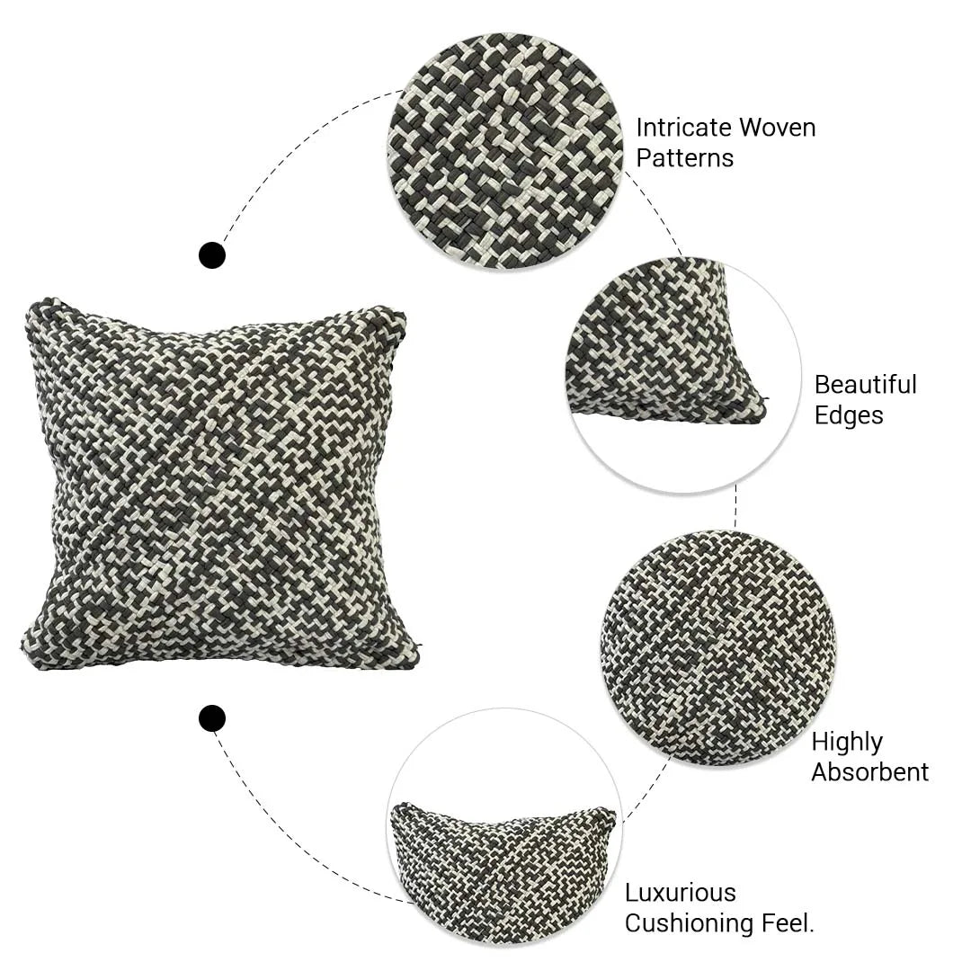 Image of Square Cushion Cover Silver Grey