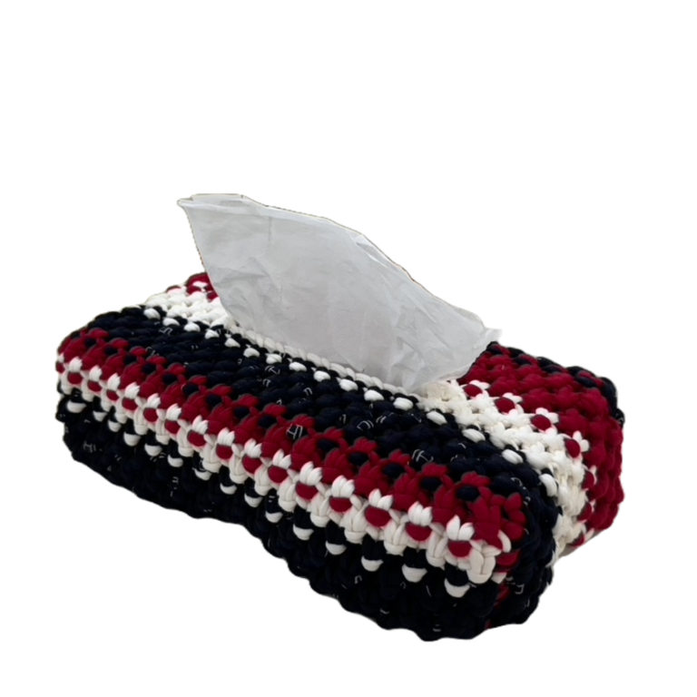 Image of Tissue Box Cover Red Black White