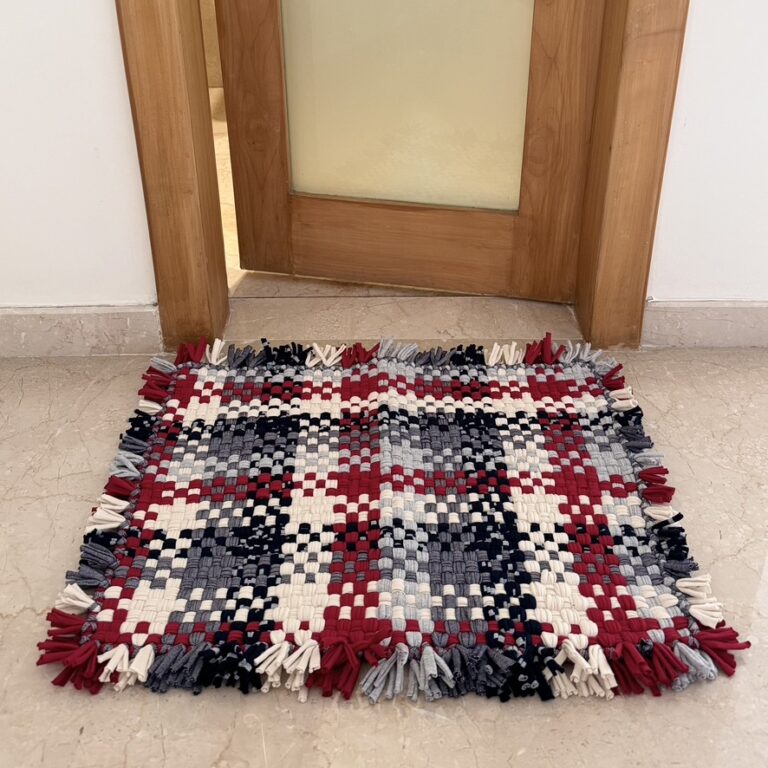Image of Bathroom Mat / Door Mat / Meditation Mat | Red, White, Grey, Black