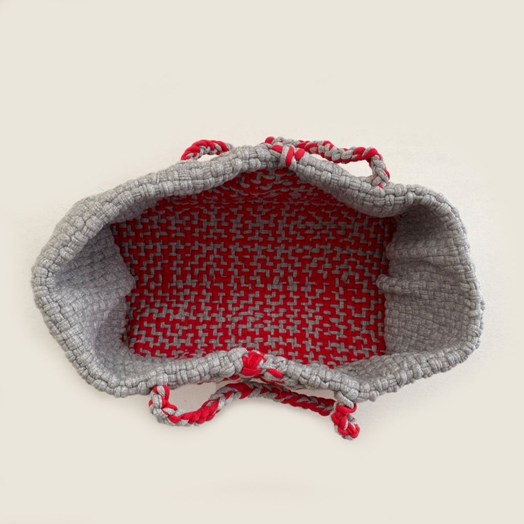 Clutch bag | Planter bag | Size: large | Grey, Red