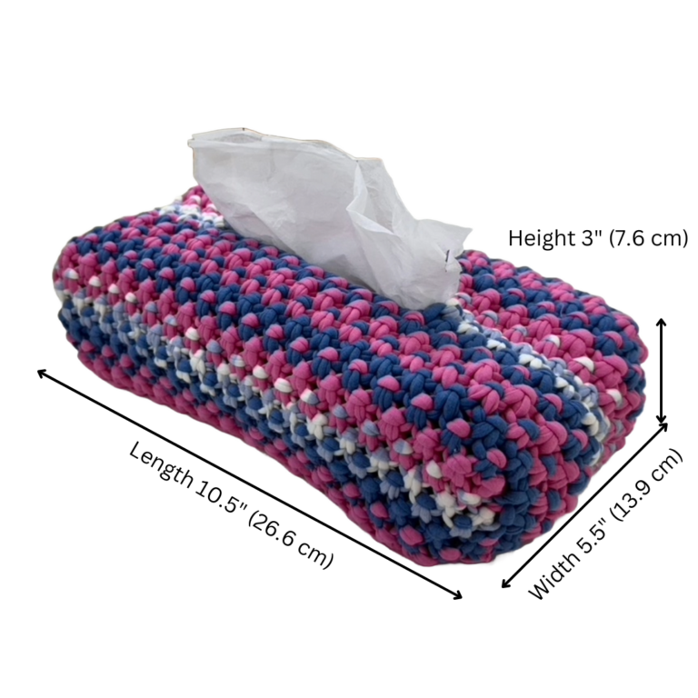 Image of Tissue Box Cover Pink Royal Blue