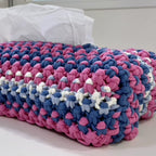 Tissue Box Cover Pink Royal Blue