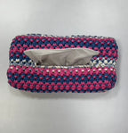 Tissue Box Cover Pink Royal Blue