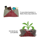 Clutch bag | Planter bag | Size: large | Grey, Red