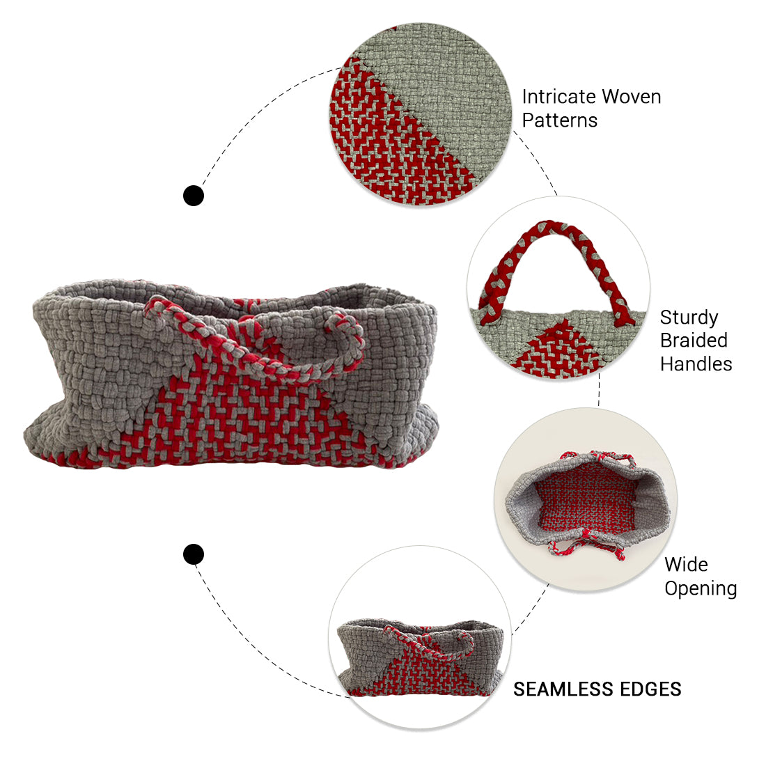 Image of Clutch bag | Planter bag | Size: large | Grey, Red