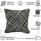 Square Cushion Cover Charcoal Black Silver Grey