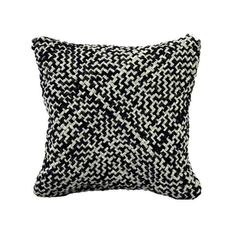 Image of Square Cushion Cover Charcoal Black Silver Grey