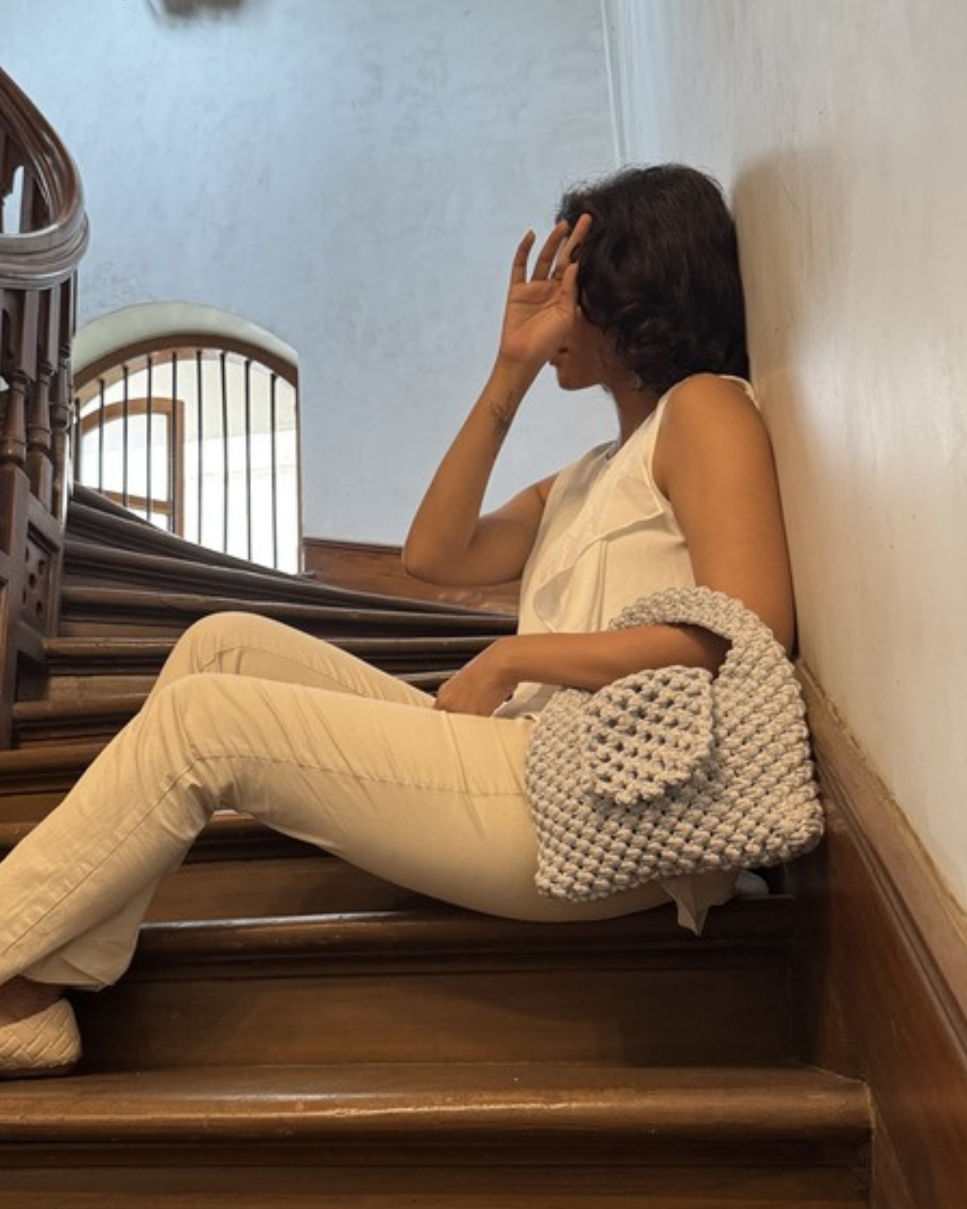 Image of Grey Trellis Bag