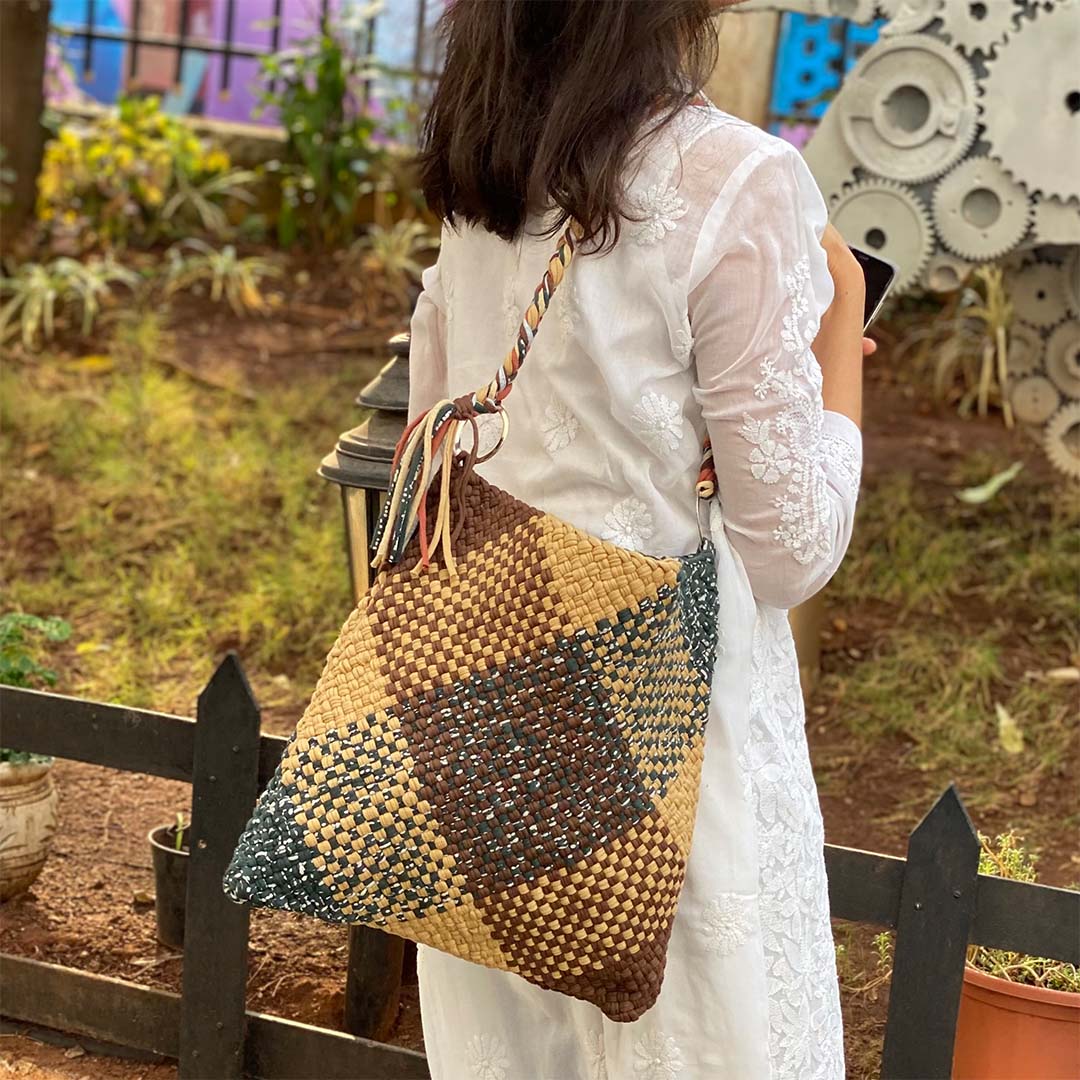 Image of Shoulder Tote Bags Brown Beige Green Color Premium Collection | Shoulder carry