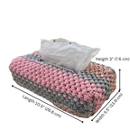 Tissue Box Cover Pink Grey