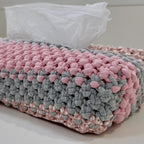 Tissue Box Cover Pink Grey