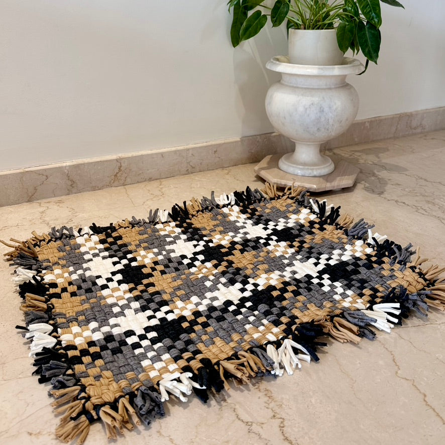 Image of Bathroom Mat / Door Mat / Meditation Mat | Brown, Grey, Black, White