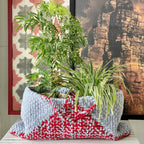 Clutch bag | Planter bag | Size: large | Grey, Red
