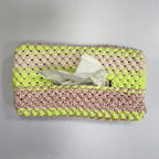 Tissue Box Cover Pink Green Beige
