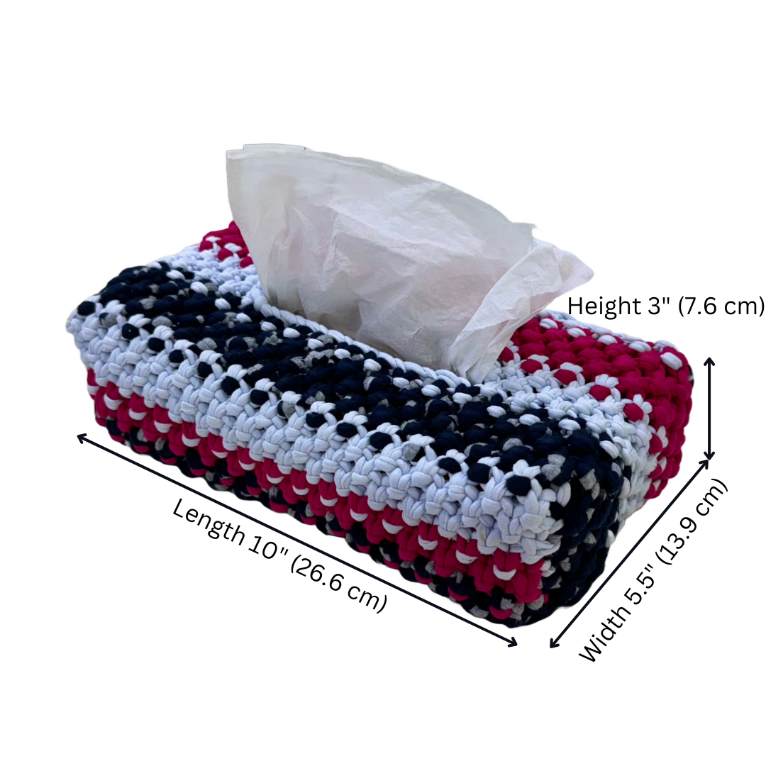 Image of Tissue Box Cover Pink Black Grey
