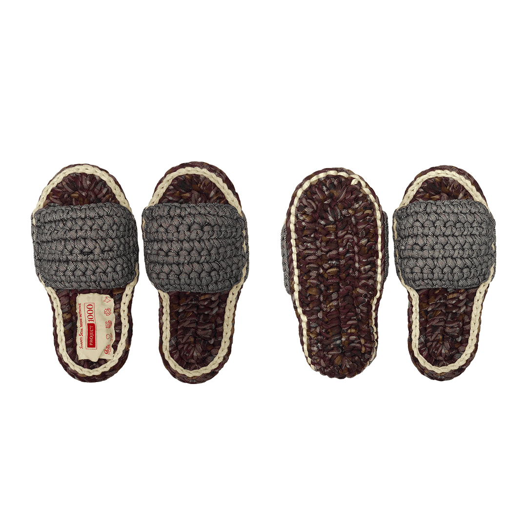 Image of Indoor Slippers Unisex | Burgundy, Grey