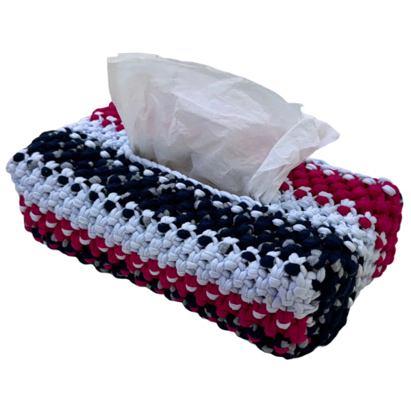 Image of Tissue Box Cover Pink Black Grey