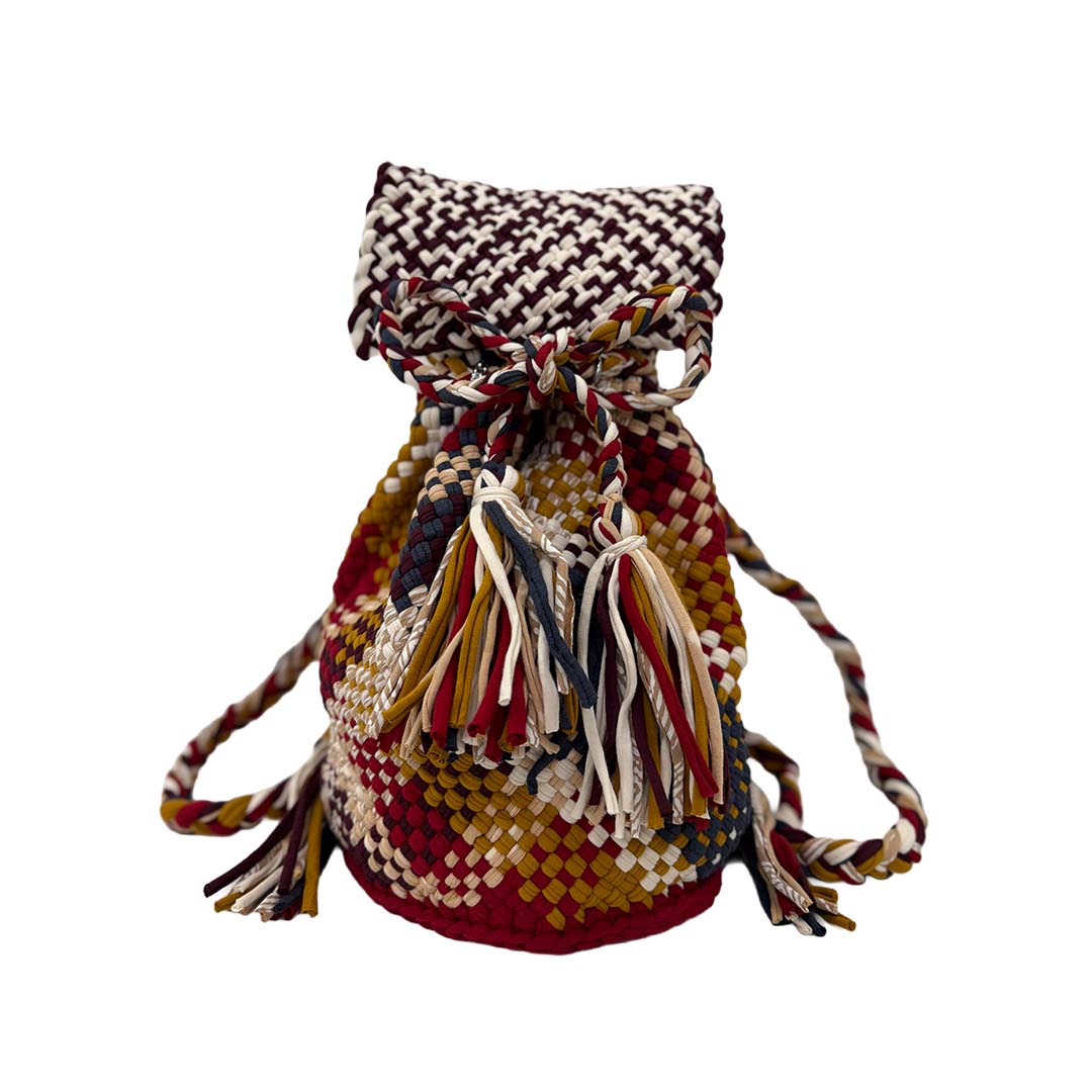 Backpack Nutmeg, White, Black, Maroon | Shoulder carry