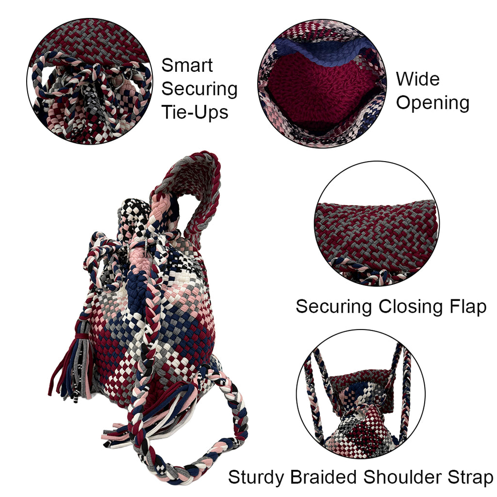 Backpack Maroon, Grey, Royal Blue, White | Shoulder carry
