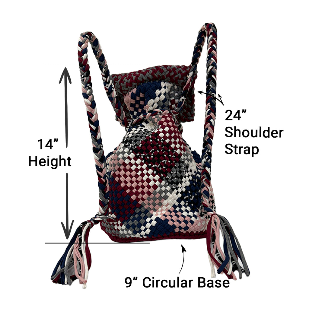 Backpack Maroon, Grey, Royal Blue, White | Shoulder carry