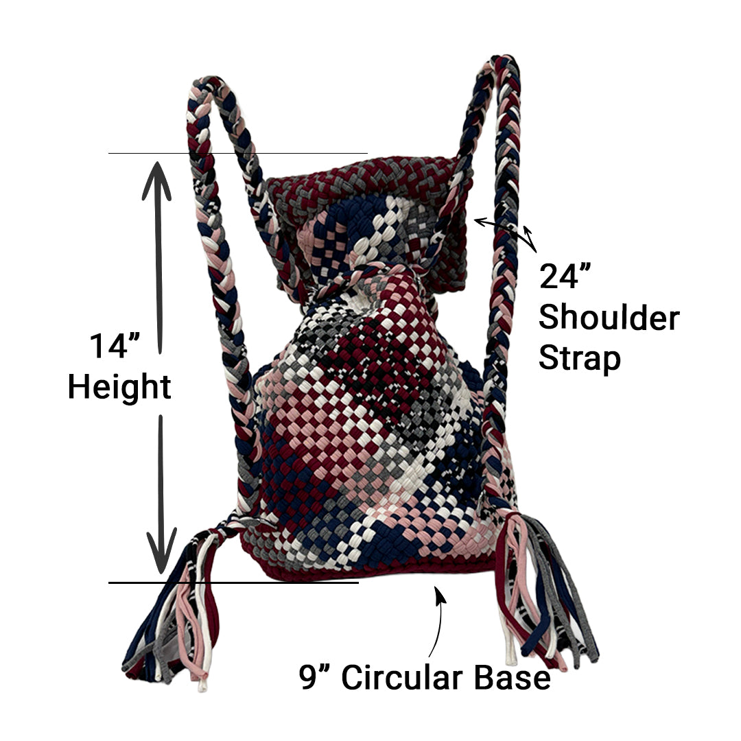 Backpack Maroon, Grey, Royal Blue, White | Shoulder carry