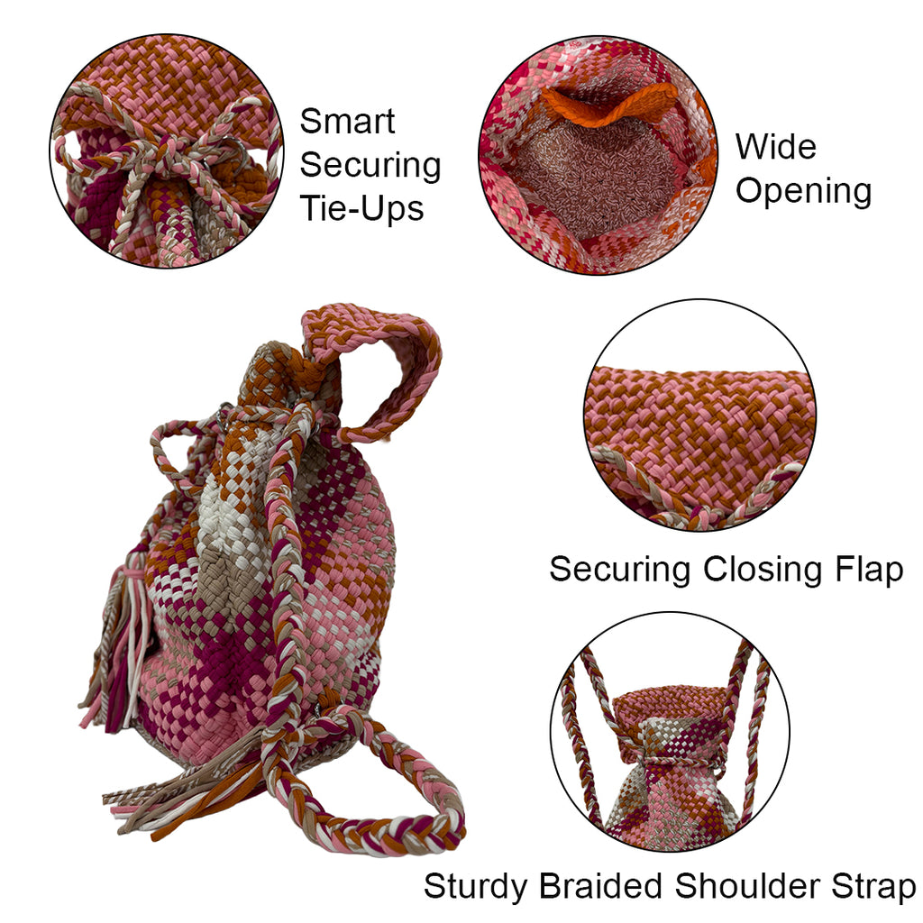 Backpack Salmon, Rust, Fuchsia, Greyish Brown | Shoulder carry