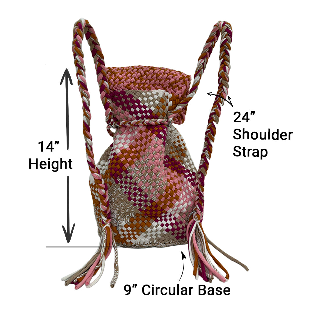 Backpack Salmon, Rust, Fuchsia, Greyish Brown | Shoulder carry