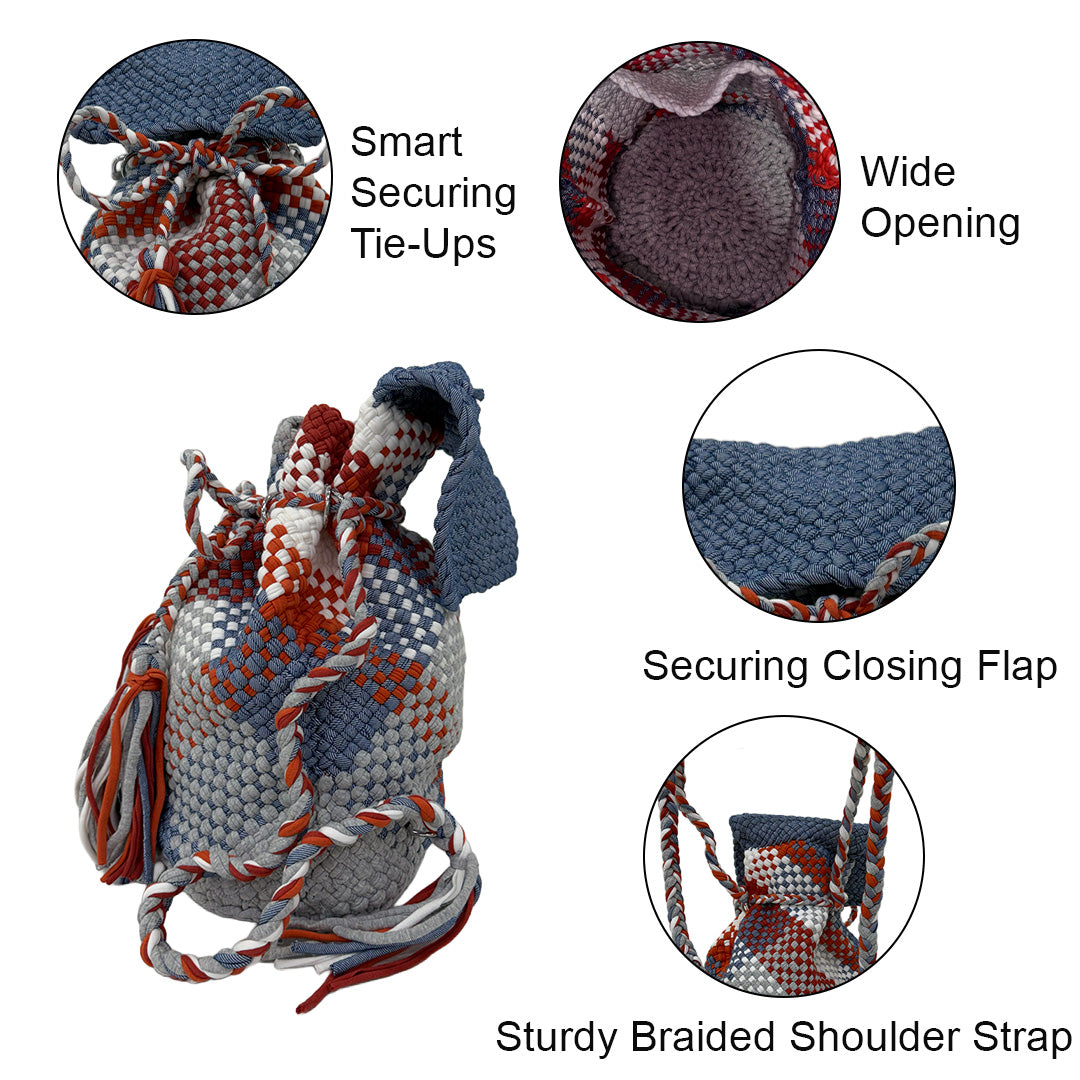 Backpack Grey, Brown, Stone Blue | Shoulder carry