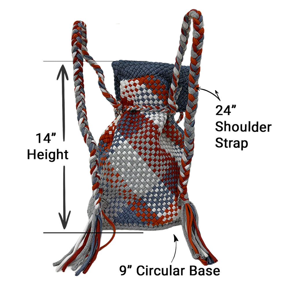 Backpack Grey, Brown, Stone Blue | Shoulder carry