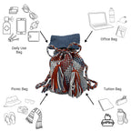 Backpack Grey, Brown, Stone Blue | Shoulder carry